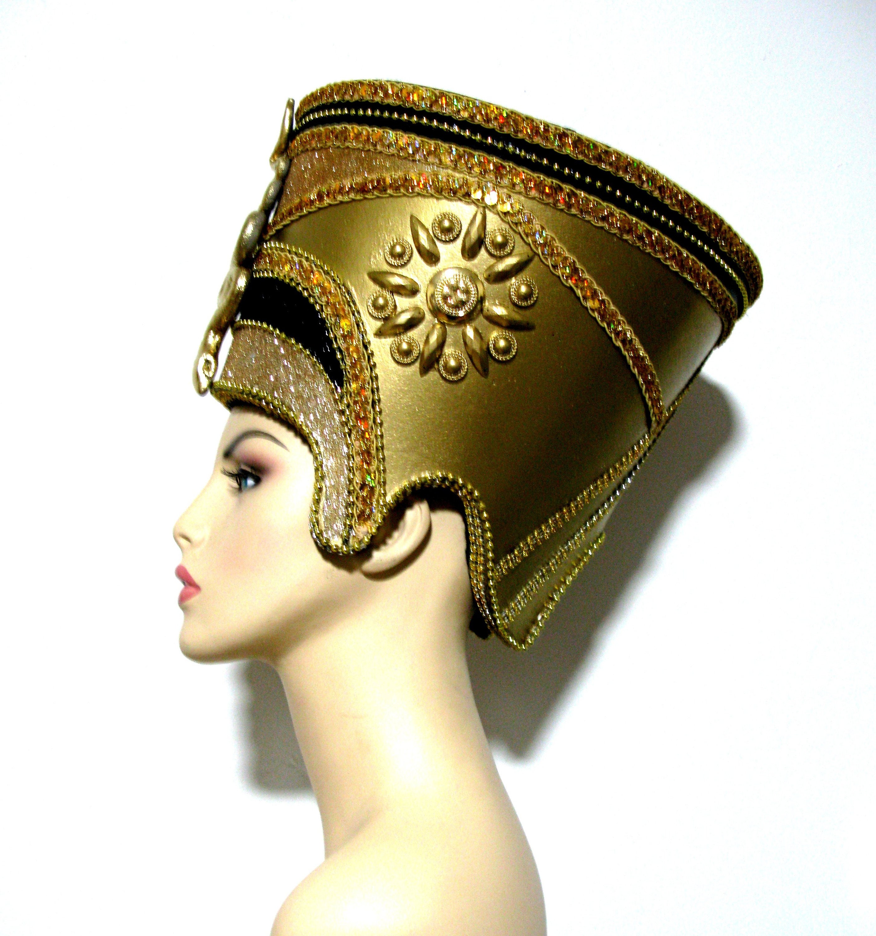 Reaky Pailletten-Kopfkette – Goldfarben, ägyptischer Stil, Verstellbar (Metalllegierung)