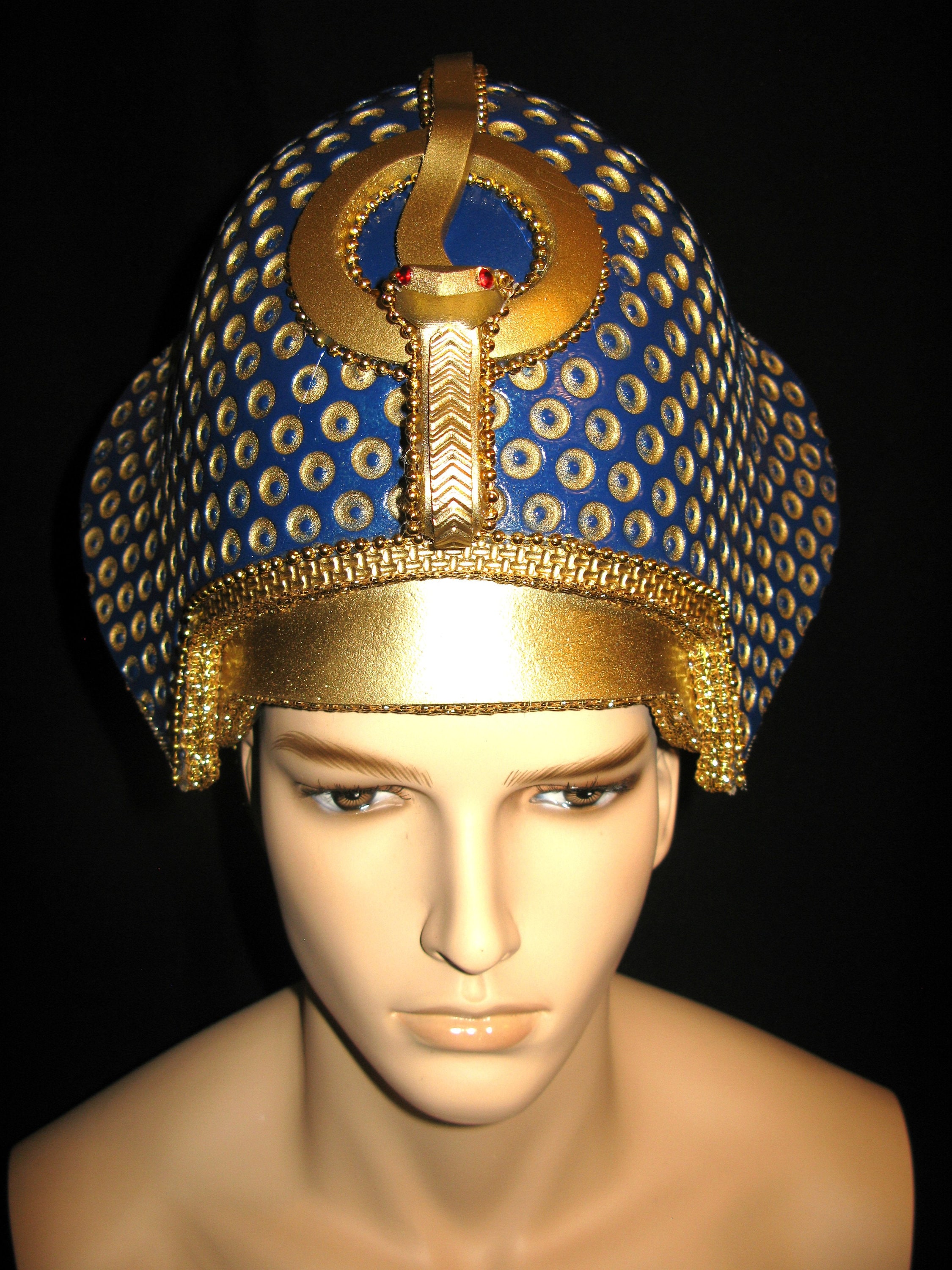KHEPRESH HEADDRESS Egyptian male Crown Egyptian Crown Etsy