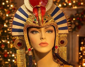 Egyptian Fantasy Headpiece,  Crown, Cleopatra Headpiece, Burning man, Fantasy Fest, Halloween Costume, Miami Costume shop