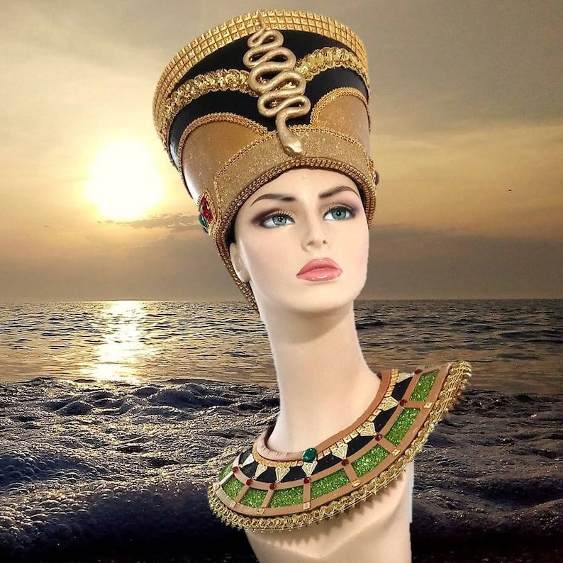 Egyptian Crown Nefertiti, Egyptian Costumes, Egyptian Crown, Miami Costume Shop image 1