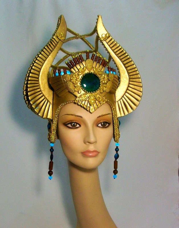 HICARER Ägyptisches Kostümzubehör – Kopfschmuck & 2 Schlangen-Armbänder, Goldfarben, 24 Cm Durchmesser
