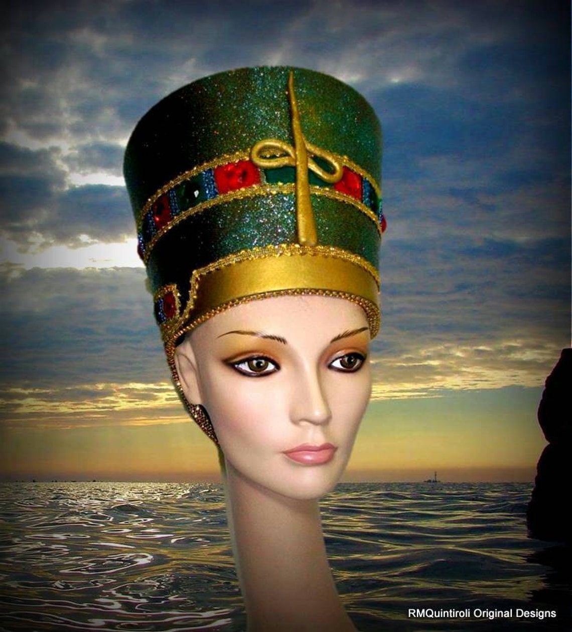 Nefertiti Headdress MADE TO ORDER Egyptian Headdress Etsy
