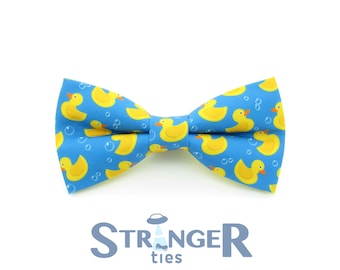 Rubber Duck Patterned Bowtie - Yellow Duck | Bubble Bowtie | Baby Bowtie | Yellow and Blue Bowtie | Animal Pattern | Child Bowties |