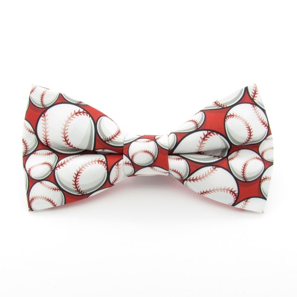 Baseball Bowtie & Cufflinks - Sports Bowtie | Red and White Ball | Baseball Player | Major League | Boys bowties | Cruise Bowtie |