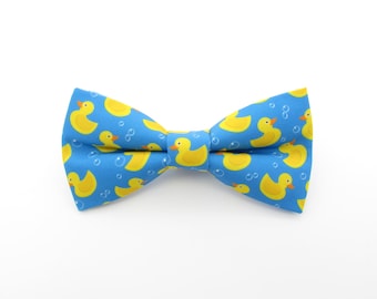 Yellow and Blue Rubber Duck Patterned Bowtie Set - Men&#39;s Bowtie | Wedding Bowtie | Duckie Bowtie | Bathtime Bowtie