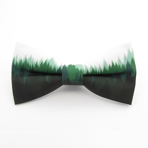 Green Forest Landscape Bowtie - Tree Silhouette | Woodland Bowtie | Forest Skyline | Mens Bowties | Cruise Formal Attire |