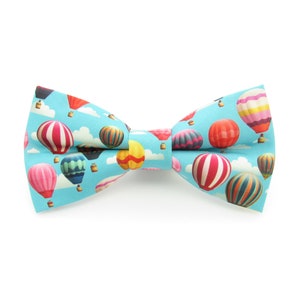 Blue Hot Air Balloon Bowtie - Balloon Festival | Sky Bowtie | Colorful Balloons | Cartoon Air Balloons | Themed Bowties | Boys Bowtie