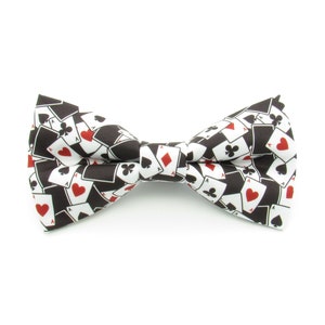 Set di papillon con motivo a carte asso - Cuori, Diamanti, Picche, Club / Carte da gioco / Semi / Papillon da poker / Papillon insoliti / Matrimonio / Gemelli