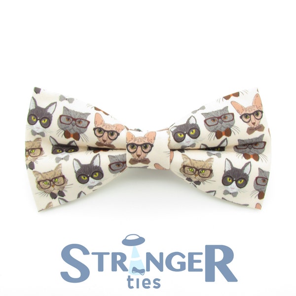 Clever Cats Bowtie - Cartoon Cats | Animal | Fun Cartoony Nerd Kats | Adult Bowties | Child Bowties | Baby Bowtie | Cat Lover |