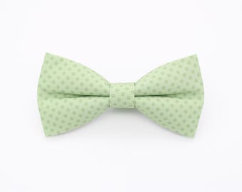 Light Sage Green Polka Dot Bowtie - Handmade Dotted Bow Tie | Classic Preppy Style | Spring Formal Gift