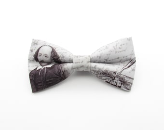 Shakespeare Inspired Bowtie - Illustration | Ink Quill | William | Playwright | English Literature | Quirky Bowties | Adult Bowties |