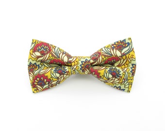 Autumn Floral Bowtie -  Orange, Red and Blue Print | Blooming Bowties | Mens Bowtie | Unusual Bowties | Elegant Bowtie | Formal |