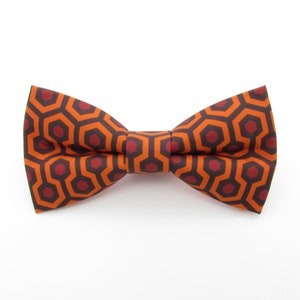 Hexagon Orange and Red Bowtie Set - Overlook Hotel Carpet Bowtie | 70&#39;s Retro | Mens Bowtie | Fall Bowties | Autumn Wedding Bowtie |