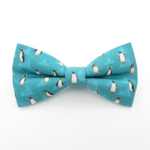Penguin Bowtie Set - Antarctic Pattern | Frozen Penguin Bowties | Blue Ocean Bowties | Mens Bowties | Iceberg | Boys Bowties | Sea life |