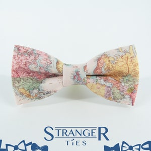 Pastel Earth Map Bowtie - Pink Hue | Atlas | World Map Bowtie | Mens Bowties | Cruise Formal Attire | Fun | Unusual Bowties | Boys | Globe