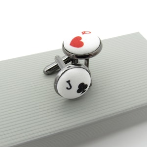 Boutons de manchette personnalisés pour cartes à jouer - Boutons de manchette pour joueurs de cartes | Bouton de manchette poker | Boutons de manchette Las Vegas | Cadeaux pour garçons d'honneur | Boutons de manchette de mariage |