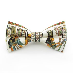 Egyptian Hieroglyphics Themed Bowtie & Cufflinks - Mens | Boys | Formal | Unusual Bowties | Fun | Cruise | Wedding | Egypt | Set | History |