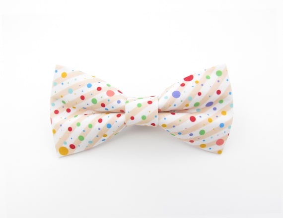 rainbow polka dot tie