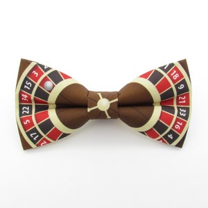 Papillon ispirato alla ruota della roulette e fazzoletto da taschino finto - Papillon da casinò / Papillon da uomo / Papillon insoliti / Las Vegas / Gioco d'azzardo
