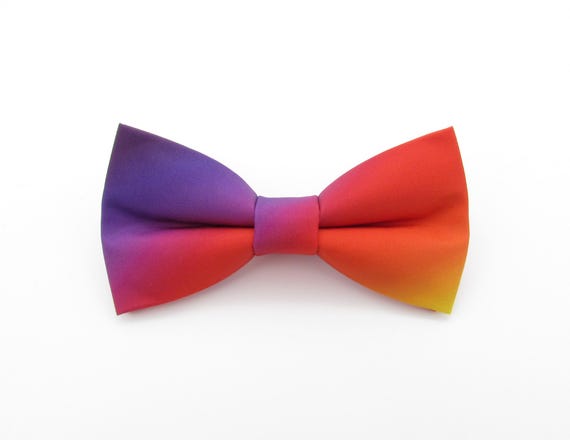 purple and orange bow tie
