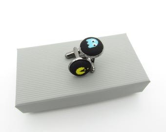 Retro Arcade Game Cufflinks - Pixel Arcade Cufflinks | Gamer Cufflink | Wedding Cufflinks | Fabric Cufflinks | Geeky Cufflinks | Nerdy