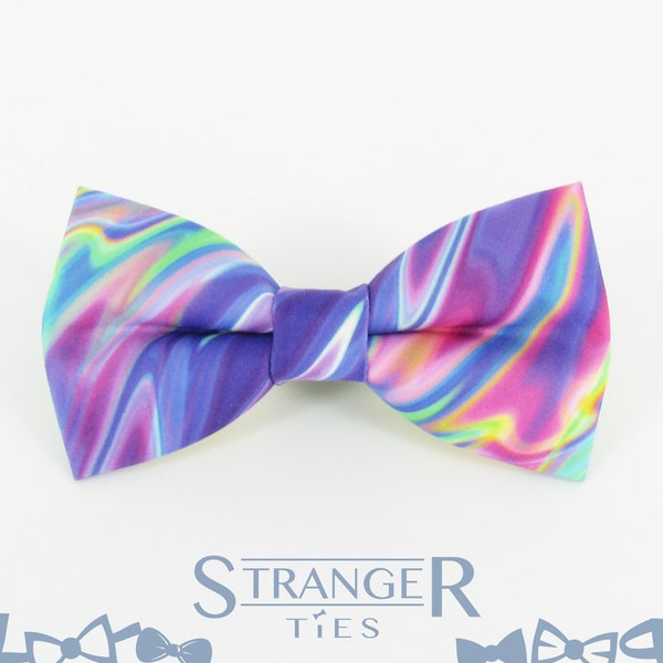 Psychedelic Neon Bowtie - Ink Swirl | Plasma Slime Pattern | Pink Purple Green | Electric Fade | Boys Bowties | Fun bowtie by Stranger Ties