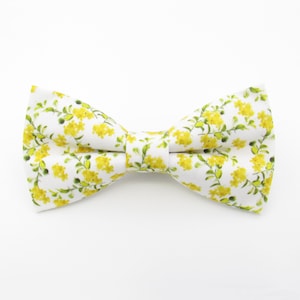Yellow Wildflower Print Bowtie - Floral Spring Wedding | Enchanted | Wedding Bowtie | Prom Bowtie | Spring | Bright | Elegant Bowtie |