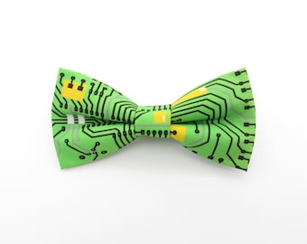 Grüne Computer Chip Fliege Set - Geeky Fliege | Herren Fliegen | Comic con Fliege | Technische Daten | Mikrochip Fliege | Jungen Fliegen |