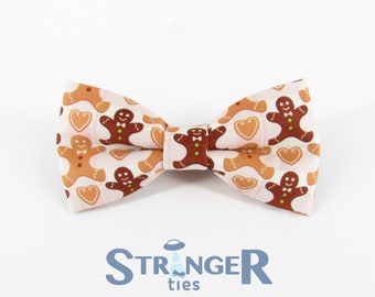 Gingerbread Man Bowtie - Gingerbread Cookie | Christmas Biscuit Heart | Xmas Cookie Bowtie | Adult Bowtie | Festive Party Bowtie |