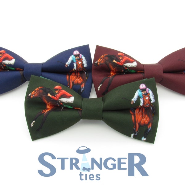 Horse Racing Bowtie - Grand National | Jockey | Quirky Bowties | Equestrian | Derby | Steeplechase | Race Meeting | Green | Navy Blue