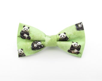 Papillon con orso panda - Papillon con motivo panda verde / Papillon con animali carini / Illustrazioni di panda / Papillon da uomo / Papillon con animali di Stranger Ties