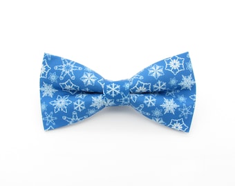 Noeud Papillon Noel Homme SHIPITNOW Noeud Papillon Enfant Noël Jacquard - Garçon Flocon De Neige, Sapin De Noël Ou Sucre D'Orge - Réveillon Hiver (Flocon De Neige Rouge Et Noeud Papillon Homme
