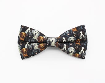 Dog Print Bowtie - Cute Puppy Pattern Bow Tie | Dog Lover Gift | Pet Parent Accessory | Vet & Groomer Style