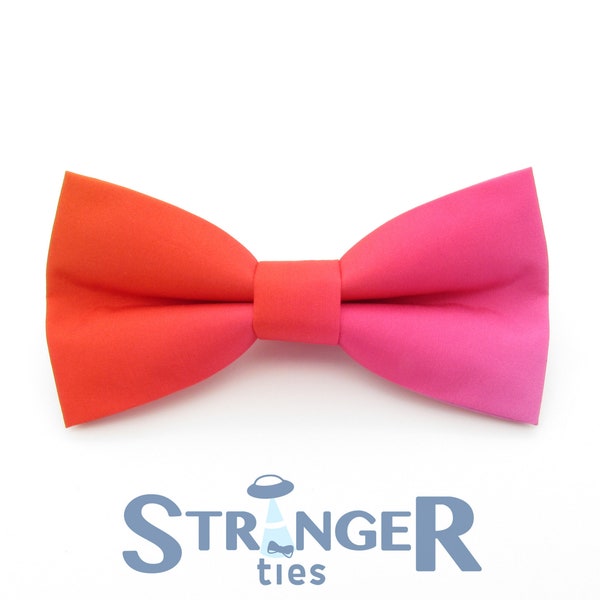 Rosa y rojo Ombre Fade Bowtie - Pajaritas brillantes y audaces / Color Fade / Pajarita para hombre / Serena / Pajarita de boda / Pajaritas para niños /