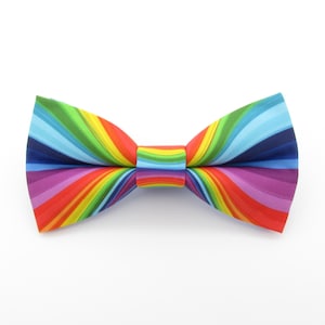 Rainbow Psychedelic Bowtie & Faux Pocket Square - Wavy Bowtie | Pride Bowties | Mans Formalwear | Brightly Coloured | Unusual Bowties