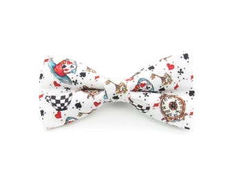 Very Merry Unbirthday Bowtie - Mad Hatter Tea Party | Afternoon Tea | Stopwatch | White Rabbit | Mens Bowtie | Wedding | Wonderland | Cup |