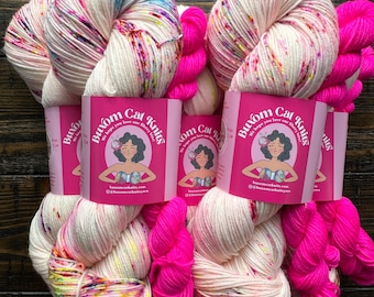 PEPPERMINT TAFFY Family Sock Set 4ply Hand Dyed Yarn, Indie Dyed, Socks, Sweaters, Shawls