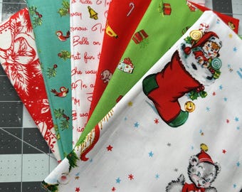 Jingle Bells Fabric Bundle by Lindsay Wikes, Riley Blake Half Yards Quilting Cotton