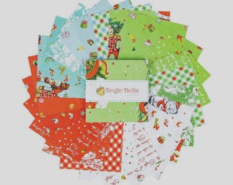 Jingle Bells Riley Blake 10" Layer Cake, 42 Pcs Stacker