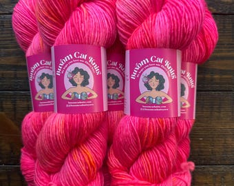 STRAWBERRY DK Single Ply Hand Dyed Yarn Superwash Merino