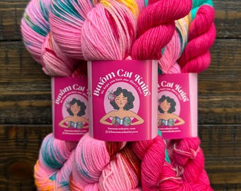 CHERRY FRUITCAKE Family Sock Set 4ply Hand Dyed Yarn, Indie Dyed, Socks, Sweaters, Shawls