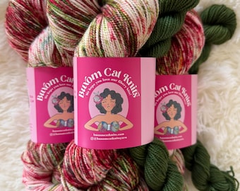 Cranberry Glitz Plump Sock Set Hand Dyed Yarn