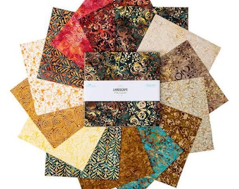 Landscape Floreale Batiks Fabric Squares: Riley Blake 10" Layer Cake, 42 Pcs