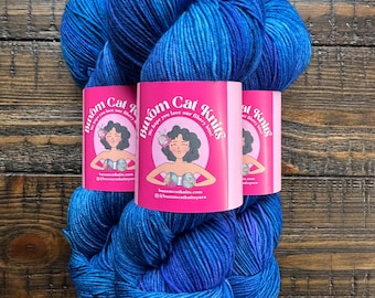 RADIANT BLUEBERRY Family Sock 4ply Hand Dyed Yarn, Indie Dyed, Socks, Sweaters, Shawls