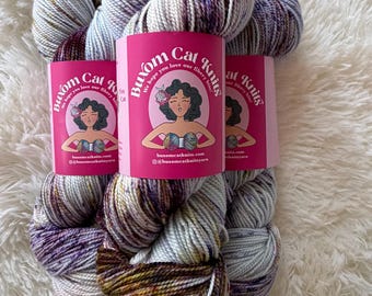 VIOLET BLOSSOM Plump Sock  Hand Dyed Yarn