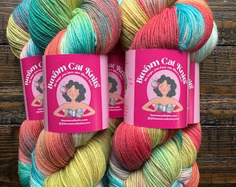 HOT HONEY Family Sock 4ply Hand Dyed Yarn, Indie Dyed, Socks, Sweaters, Shawls