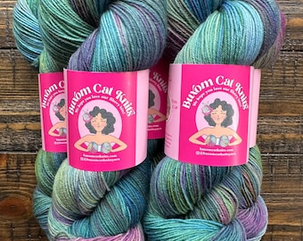 WINTER HYDRANGEA Family Sock 4ply Hand Dyed Yarn, Indie Dyed, Socks, Sweaters, Shawls