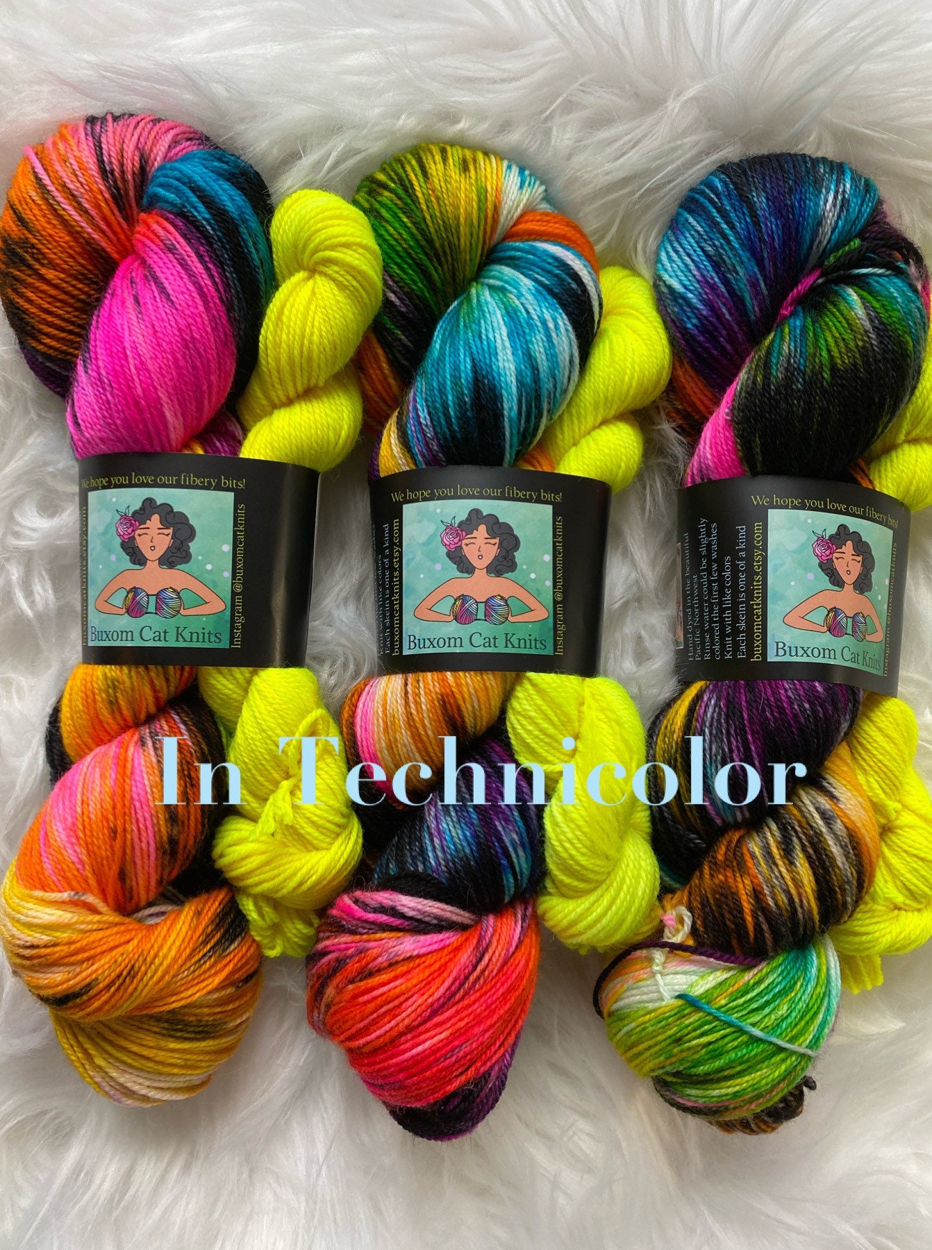 In Technicolor Sonsy Sock Yarn Set / Indie Dyed / Hand Dyed