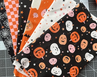 Hey Pumpkin Fabric Bundle: Riley Blake Halloween Prints, 6 Half Yards