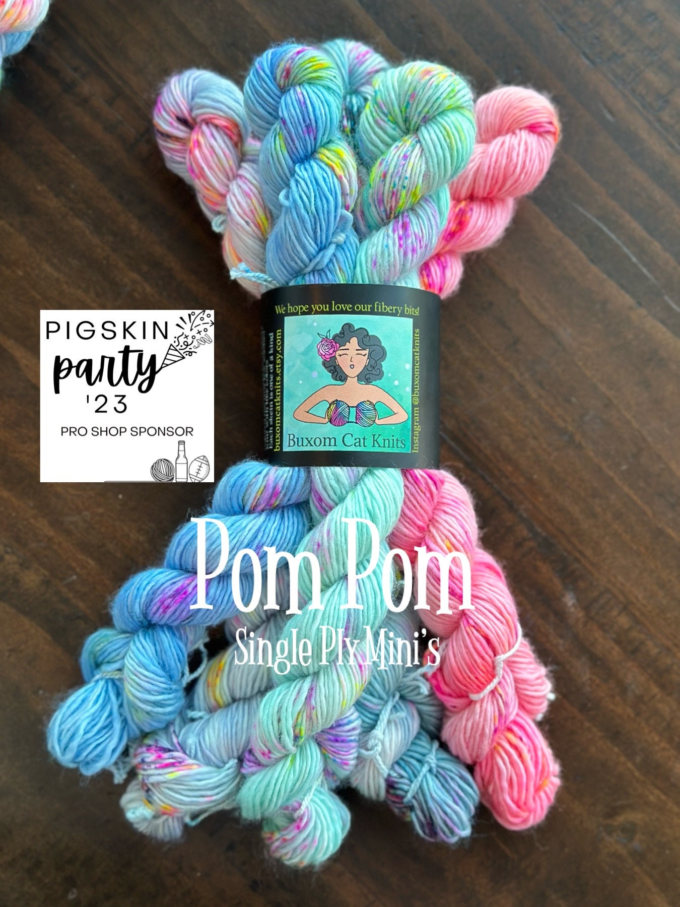 PomPom SIngle Ply Mini Skein Collection Exclusive